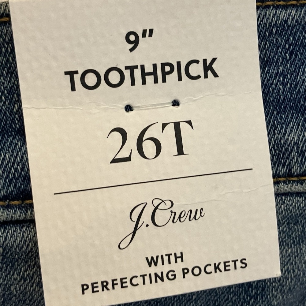 J Crew Jeans Womens‎ Size 26 Tall 9in Toothpick Button Fly Raw Hem Denim - Picture 8 of 10
